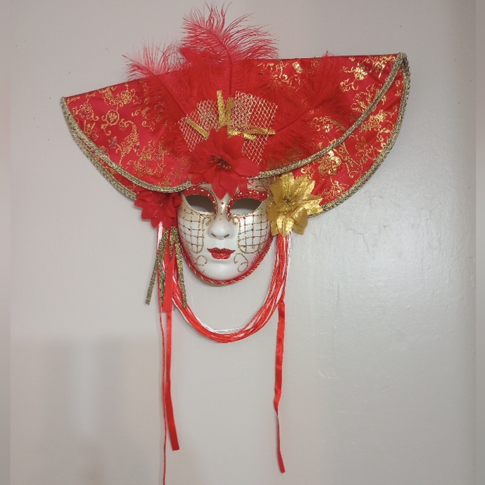 Venetian Style Masquerade Mask For Costumes, Cosplay Or Wall Art